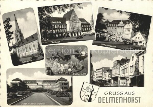Delmenhorst Kath Kirche Rathaus Hindenburgplatz Gra
