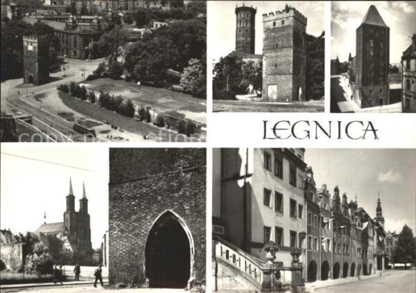 Legnica Fragment miasta Koscial parafialny Bram