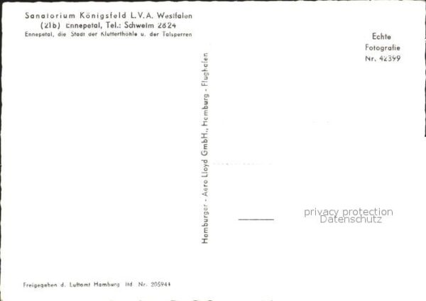 Ennepetal Sanatorium Königsfeld LVA Westfalen Fli – Bild 2