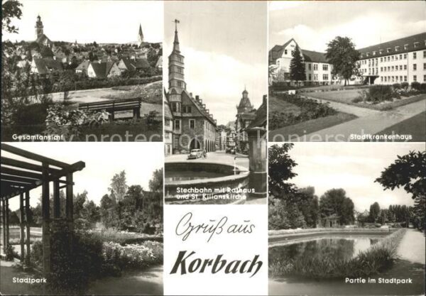 Korbach Gesamtansicht Stadtkrankenhaus Stadtpar