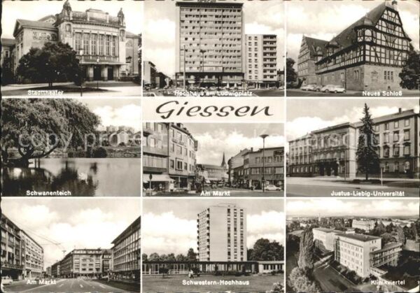 Giessen Lahn Stadttheater Ludwigsplatz Hochhaus Neue