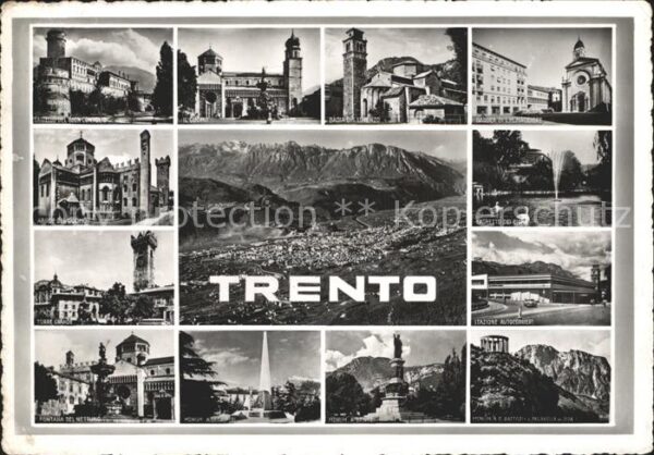 Trento Panorama con le Dolomiti Castello del B