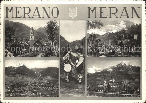 Merano Meran Panorama Kurhaus Trachtenkinder
