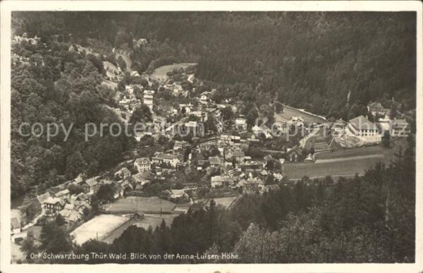 Schwarzburg Thueringer Wald Blick von Annal Luisen Höhe