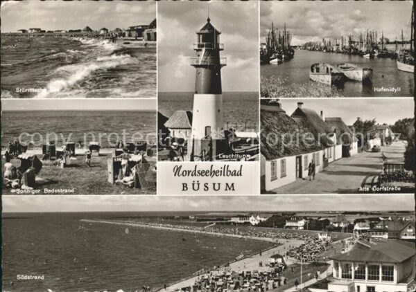 Buesum Nordseebad Hafen Alte Dorfstrasse Strand Leuchttur