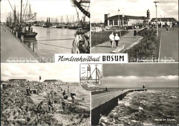 Buesum Nordseebad Promenade Liegehalle Mole Sturm Strand