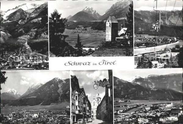 Schwaz Tirol Sesselbahn Kirche Strassenansciht