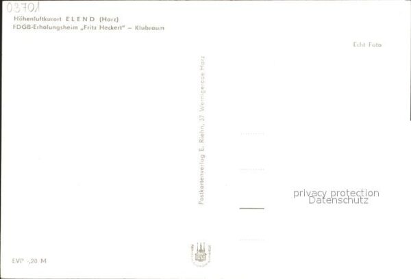 Elend Harz FDGB Erholungsheim Fritz Heckert Klubra – Bild 2