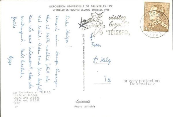 Bruxelles Bruessel Exposition Unverselle Wereldtentoonstel – Bild 2