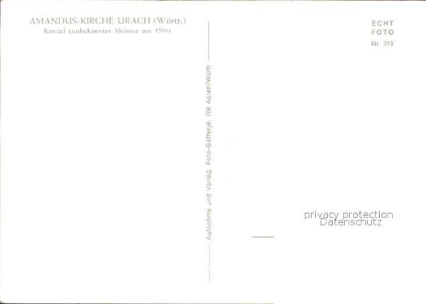 Urach Bad Amadus Kirche Kanzel – Bild 2