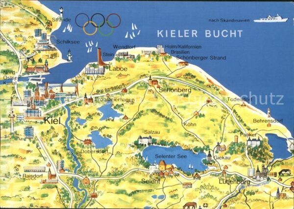 Kiel Karte der Kieler Bucht