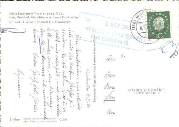 Wartenberg Oberbayern Fliegeraufnahme Klinik Sanatorium Warte – Bild 2