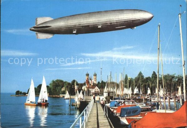 Friedrichshafen Bodensee Yachthafen Luftschiff Hindenburg- LZ- 1