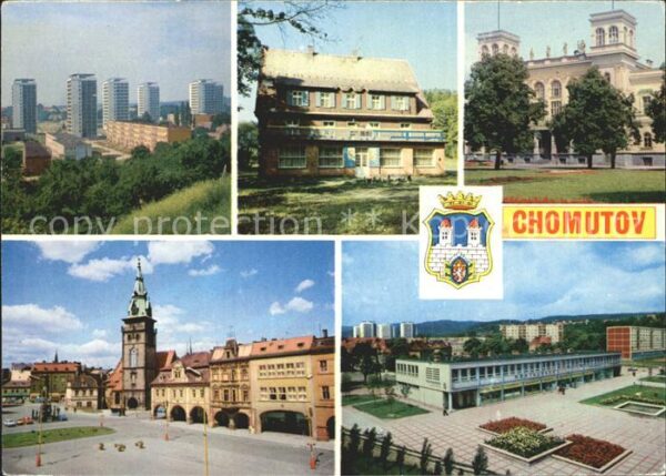 Chomutov Hochhäuser Stadtplatz
