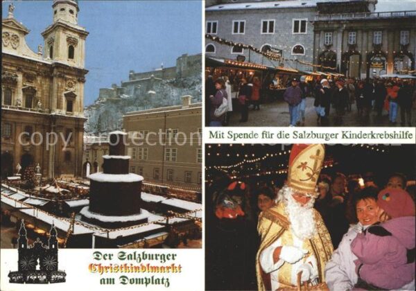Salzburg Oesterreich Christkindmarkt Domplatz