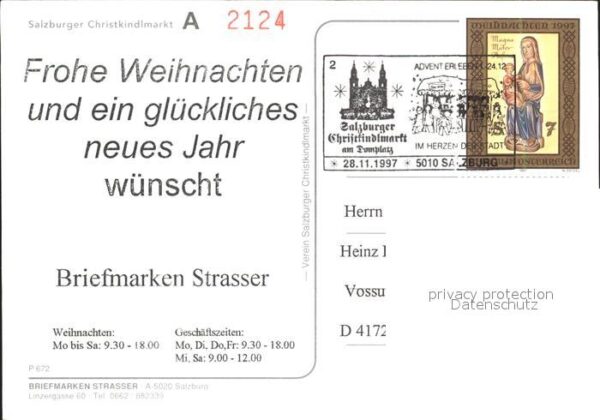 Salzburg Oesterreich Christkindmarkt Domplatz – Bild 2