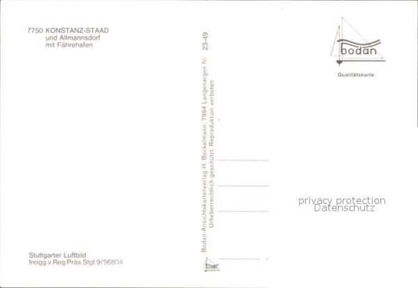 Staad Konstanz Allmannsdorf Fährenhafen Fliegeraufnahm – Bild 2