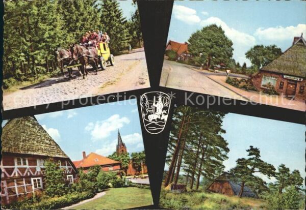 Lueneburger Heide Pferdekutsche Häuser