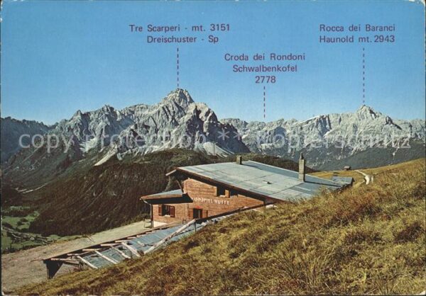 Sexten Sesto Suedtirol Hahnspiel Hütte Dreischuster Schwalbenk