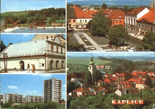 Kaplice Okres Cesky Krumlov Koupaliste Pohled radnice Sin revolucin