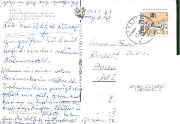 Kaplice Okres Cesky Krumlov Koupaliste Pohled radnice Sin revolucin – Bild 2