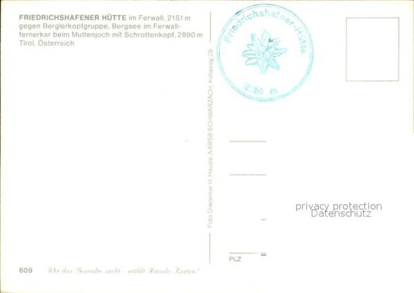 Friedrichshafener  Huette Berglerkopfgruppe Bergsee Ferwallferner – Bild 2