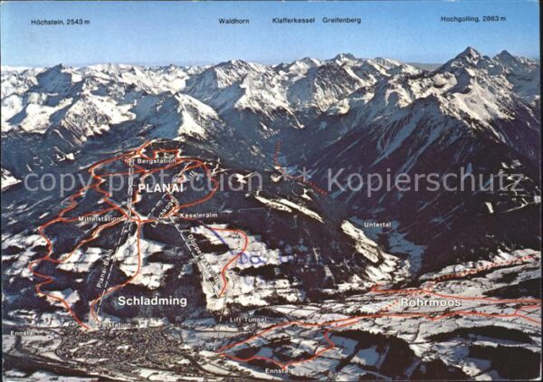 Schladming Obersteiermark Panoramakarte Planai Rohrmoss Hochgolli