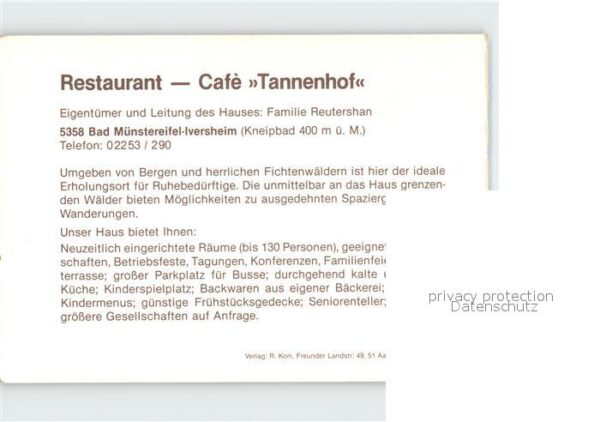 Muenstereifel Bad Restaurant Cafe Tannenhof – Bild 2