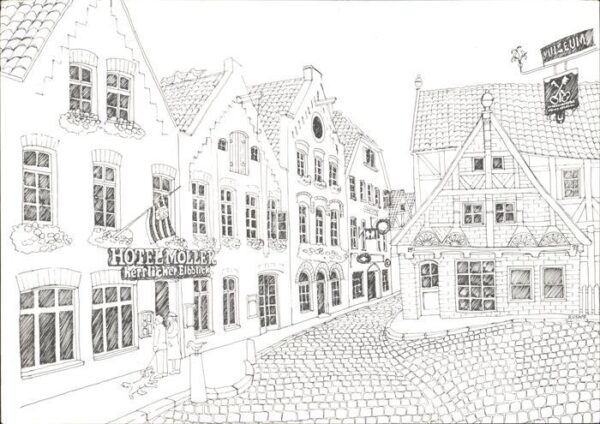 Lauenburg Elbe Hotel Möller Künstlerkarte