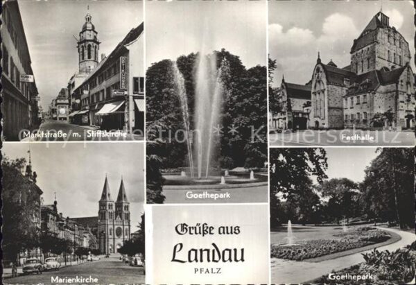 Landau Pfalz Marktstrasse Stiftskirche Festhalle Goe