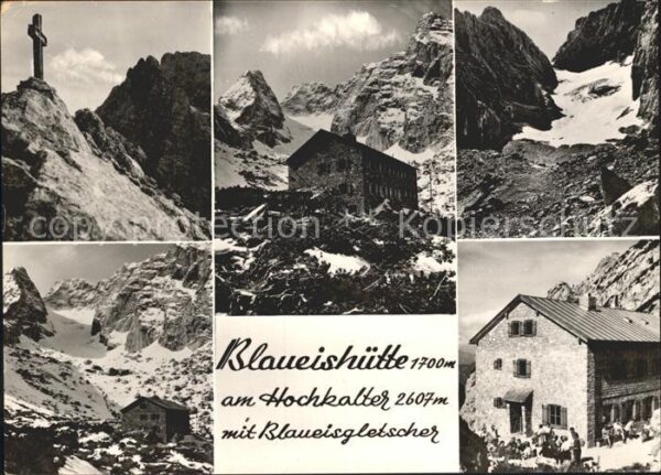 Blaueishuette Berchtesgaden am Hochkalter mit Blaueisgletscher