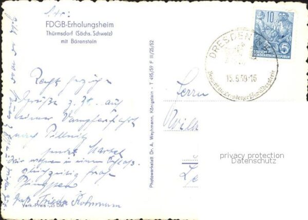 Thuermsdorf FDGB Erholungsheim mit Bärenstein – Bild 2