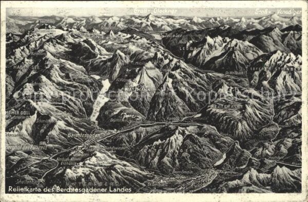 Berchtesgaden Reliefkarte Berchtesgadener Land