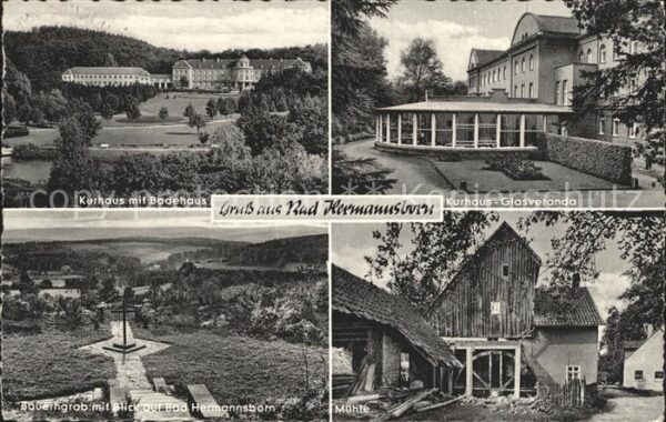 Bad Hermannsborn Kurhaus mit Badehaus Mühle