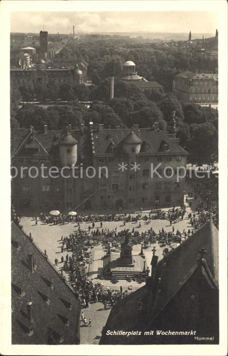 Stuttgart Schillerplatz mit Wochenmark