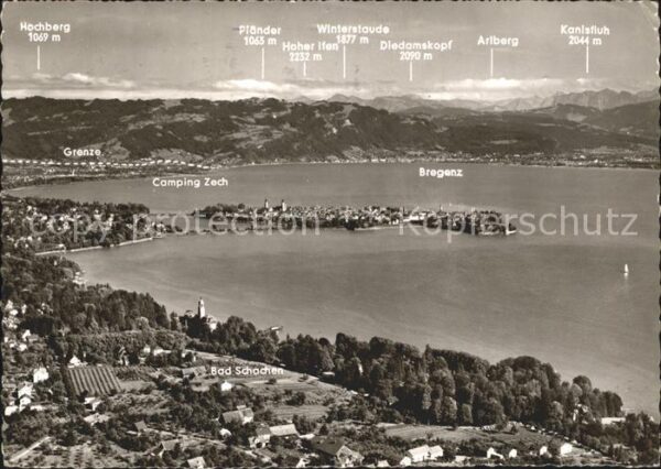 Lindau Bodensee Fliegeraufnahme mit Bad Schachen und Br