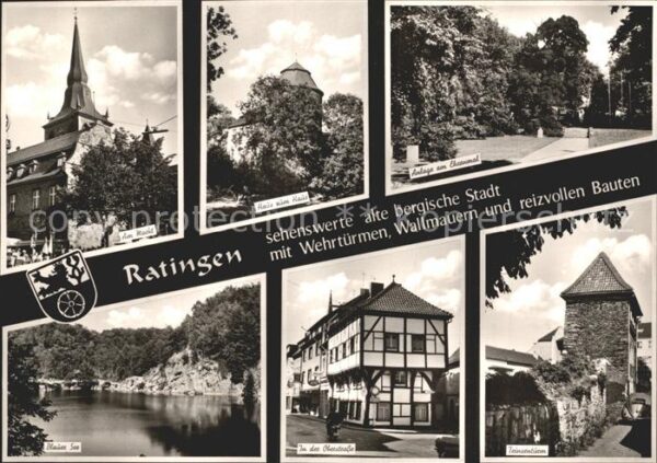 Ratingen mit Wehrtürmen Wallmauern See