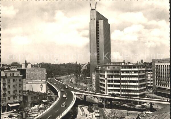 Duesseldorf Thyssen-Hochhaus Auto-Hochstrasse