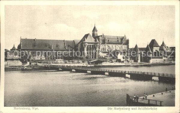 Marienburg Westpreussen Burg mit Schiffsbrücke