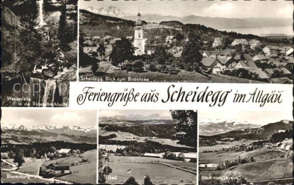 Scheidegg Allgaeu mit Bodensee Blasenberg Wasserfälle Roh