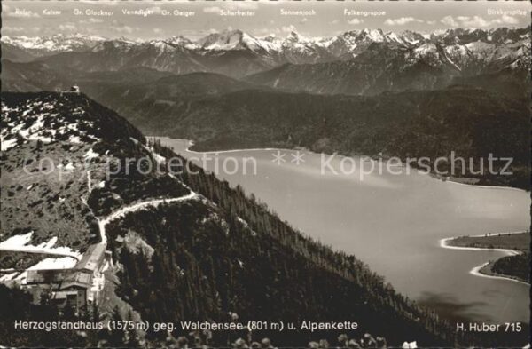 Walchensee Fliegeraufnahme Herzogstandhaus mit Alp