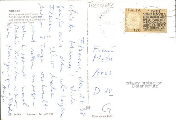 Firenze Florenz Fliegeraufnahme Dom Altstadt – Bild 2