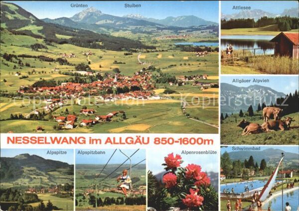 Nesselwang Fliegeraufnahme Attlesee Alpitzbahn