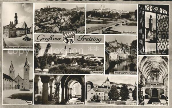Freising Oberbayern Isarbrücke Dom- Krypta Rathaus