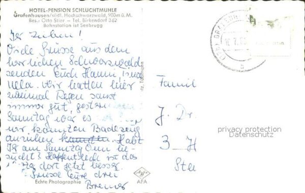 Grafenhausen Schwarzwald Hotel- Pension Schluchtmühle – Bild 2