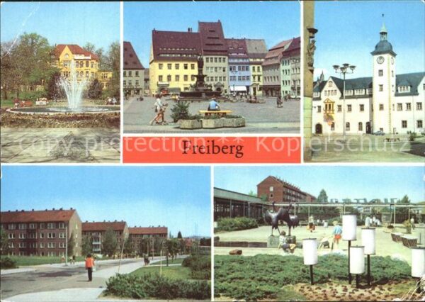 Freiberg Sachsen Brunnendenkmal Obermarkt Rathaus Versor