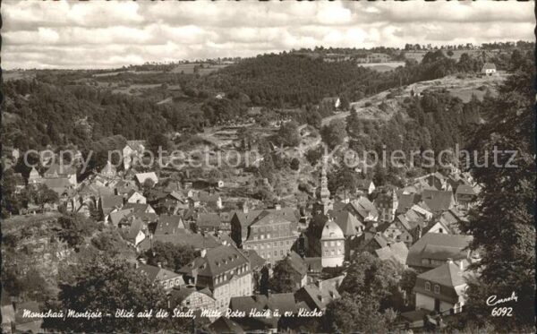 Monschau Blick auf die Stadt Mitte Rotes Haus un