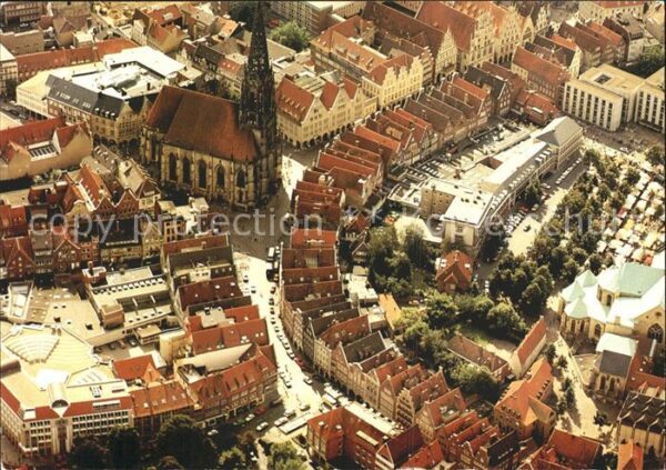 Muenster Westfalen Fliegeraufnahme Stadtzentrum