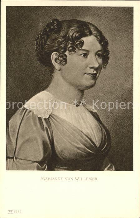 Verlag Ackermann Kuenstlerpostkarte Nr. 1764 Marianne von Willemer Goethes Sule
