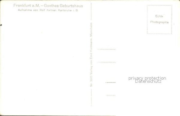 Foto Kellner Rolf Nr. 3970 Frankfurt am Main Goethe Geburtsha – Bild 2